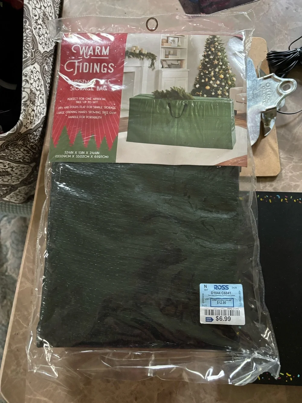 Green Holiday Storage Bag - Durable Christmas Tree Organizer